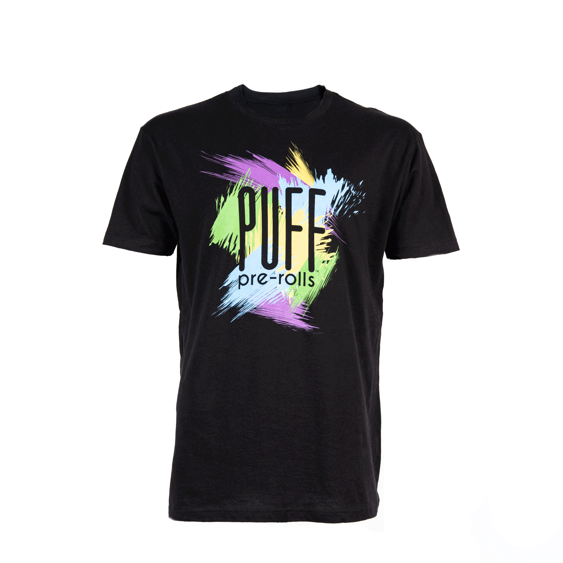 Black T-Shirt With Color Swoosh